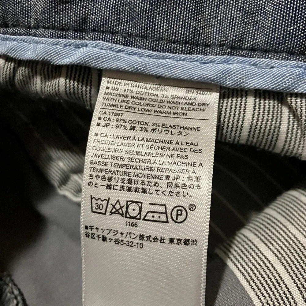 Banana Republic Fulton Pants Mens 36x32 Gray Stretch Skinny Chino Classic Cotton